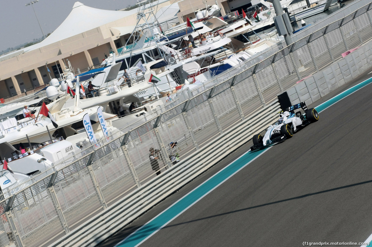 GP ABU DHABI, 21.11.2014 - Prove Libere 1, Valtteri Bottas (FIN) Williams F1 Team FW36