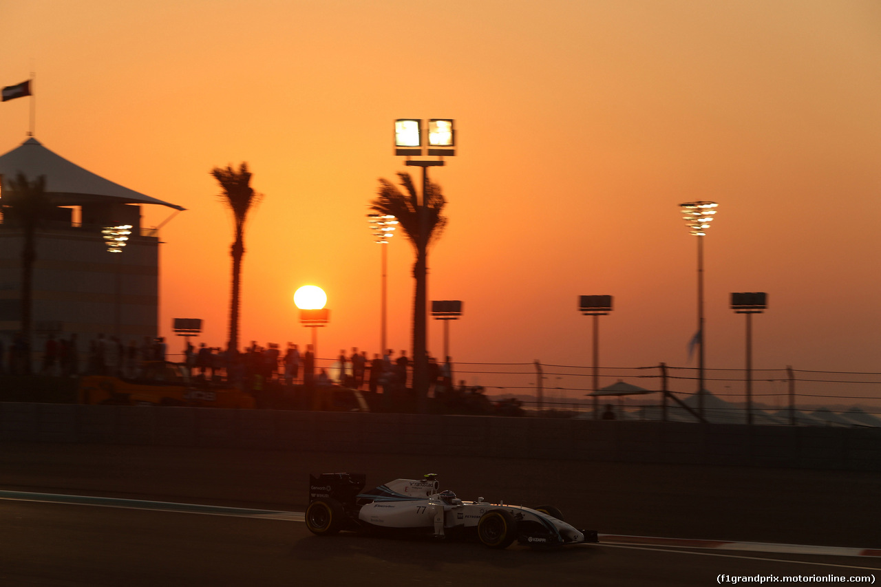 GP ABU DHABI, 21.11.2014 - Prove Libere 2, Valtteri Bottas (FIN) Williams F1 Team FW36