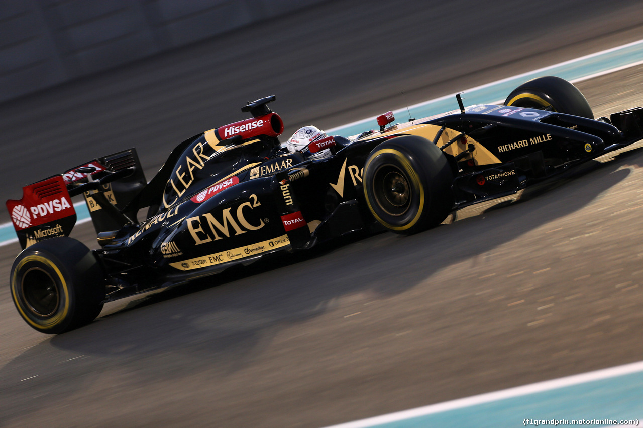 GP ABU DHABI, 21.11.2014 - Prove Libere 2, Romain Grosjean (FRA) Lotus F1 Team E22