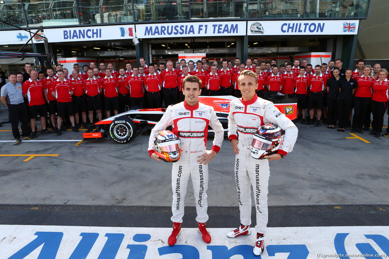 GP AUSTRALIA, 16.03.2014- Jules Bianchi (FRA) Marussia F1 Team MR03, team photo Marussia