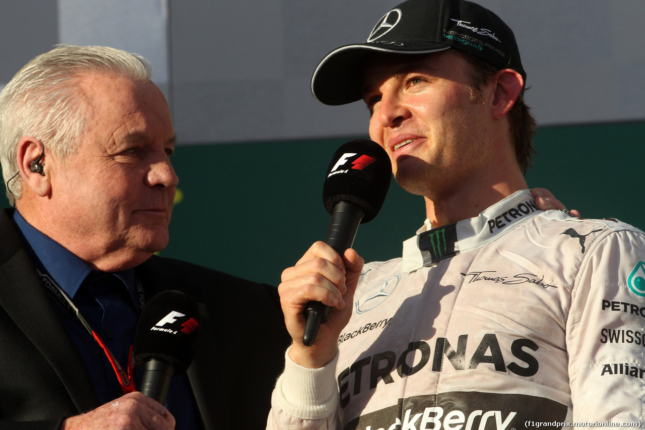 GP AUSTRALIA, 16.03.2014- Gara, Nico Rosberg (GER) Mercedes AMG F1 W05 vincitore with Alan Jones (AUS)