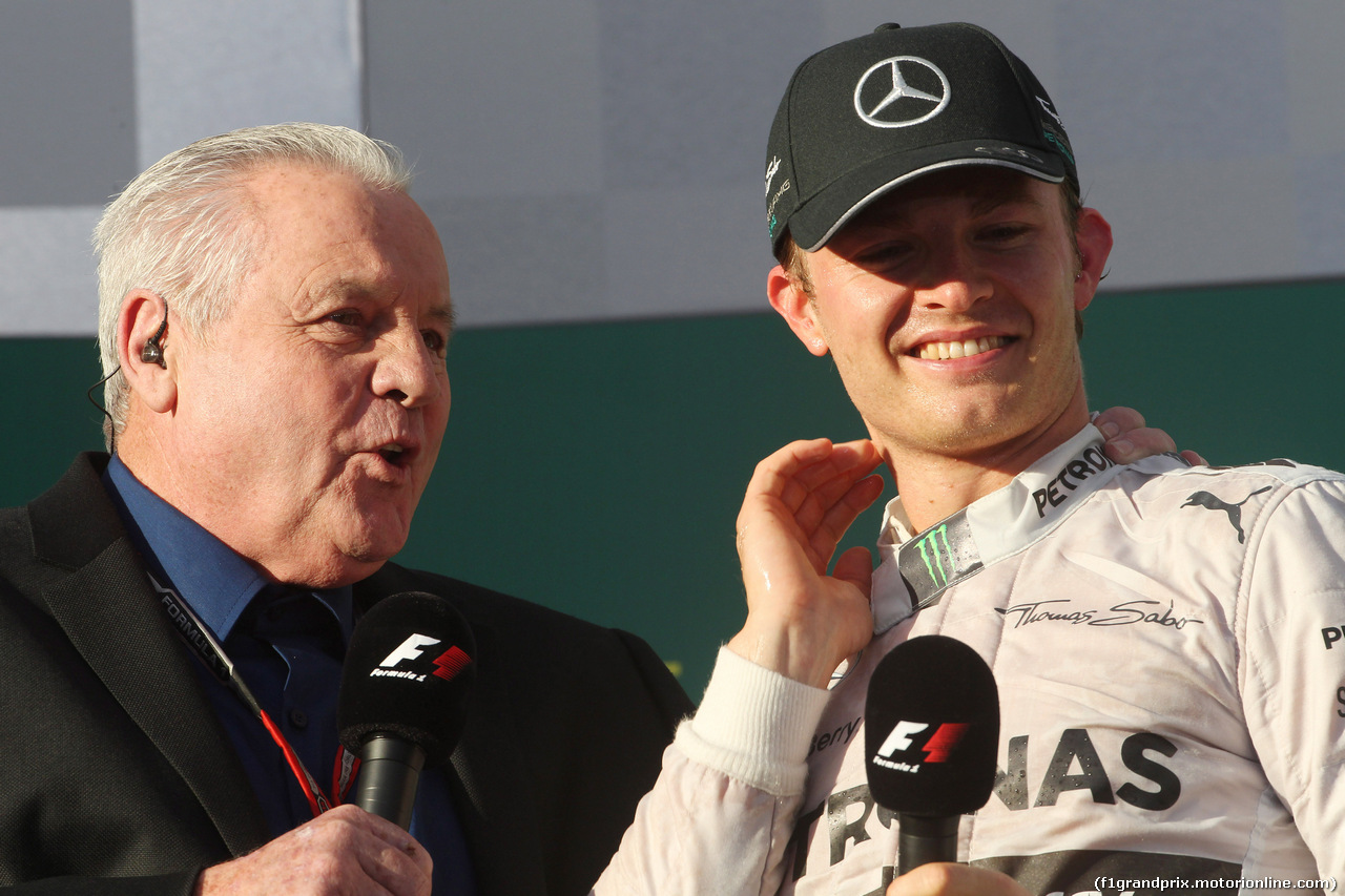 GP AUSTRALIA, 16.03.2014- Gara, Nico Rosberg (GER) Mercedes AMG F1 W05 vincitore with Alan Jones (AUS)