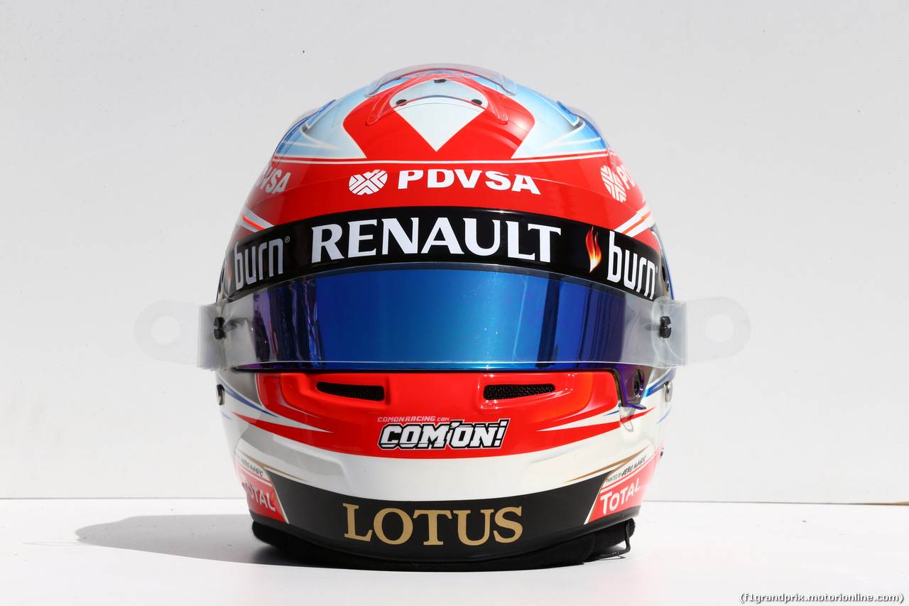 GP AUSTRALIA, 13.03.2014- The helmet of Romain Grosjean (FRA) Lotus F1 Team E22