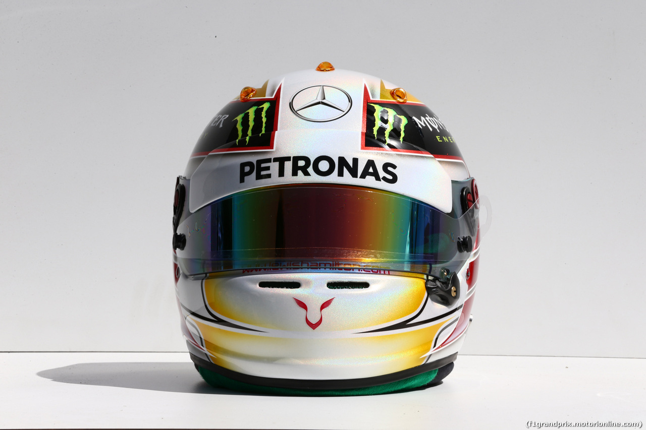 GP AUSTRALIA, 13.03.2014- The helmet of Lewis Hamilton (GBR) Mercedes AMG F1 W05