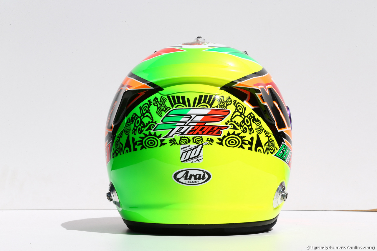 GP AUSTRALIA, 13.03.2014- The helmet of Sergio Perez (MEX) Sahara Force India F1 VJM07