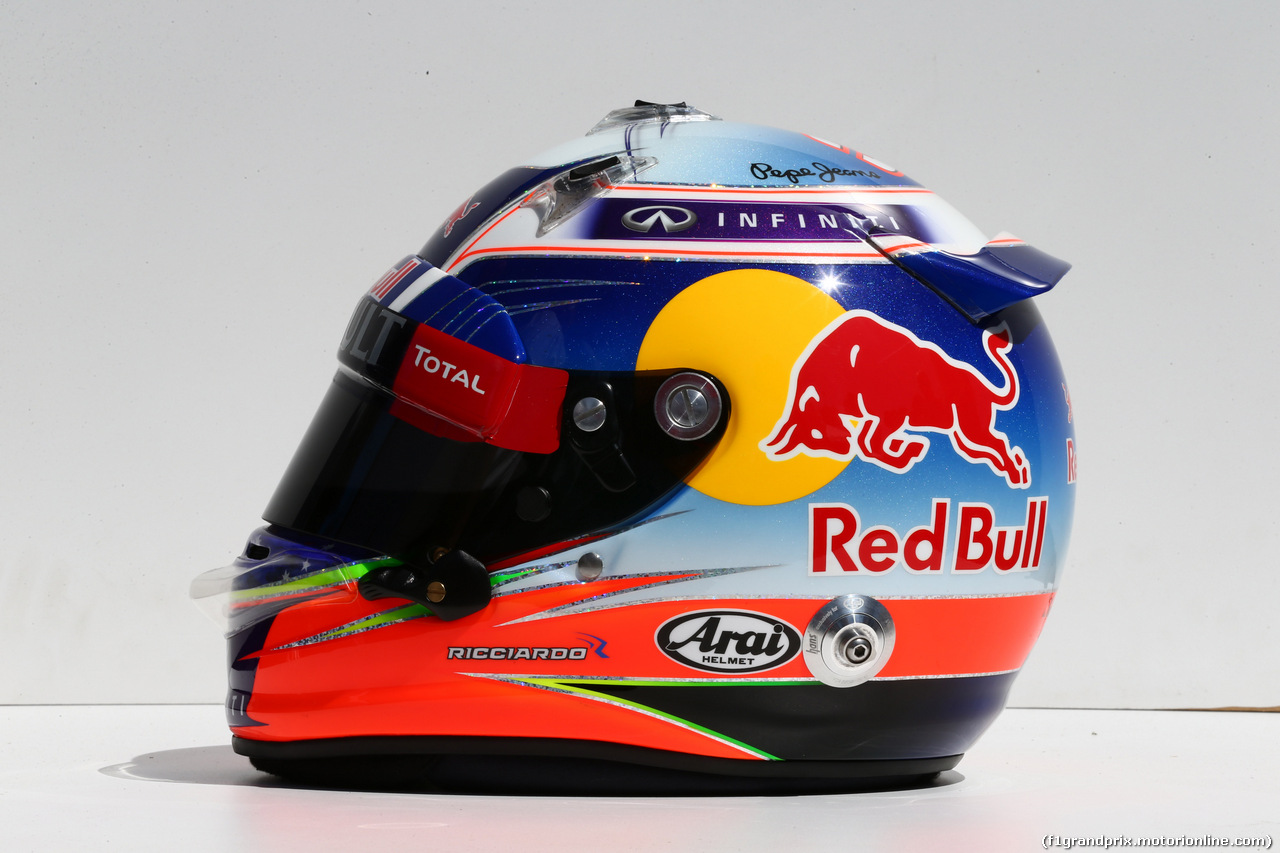 GP AUSTRALIA, 13.03.2014- The helmet of Daniel Ricciardo (AUS) Red Bull Racing RB10