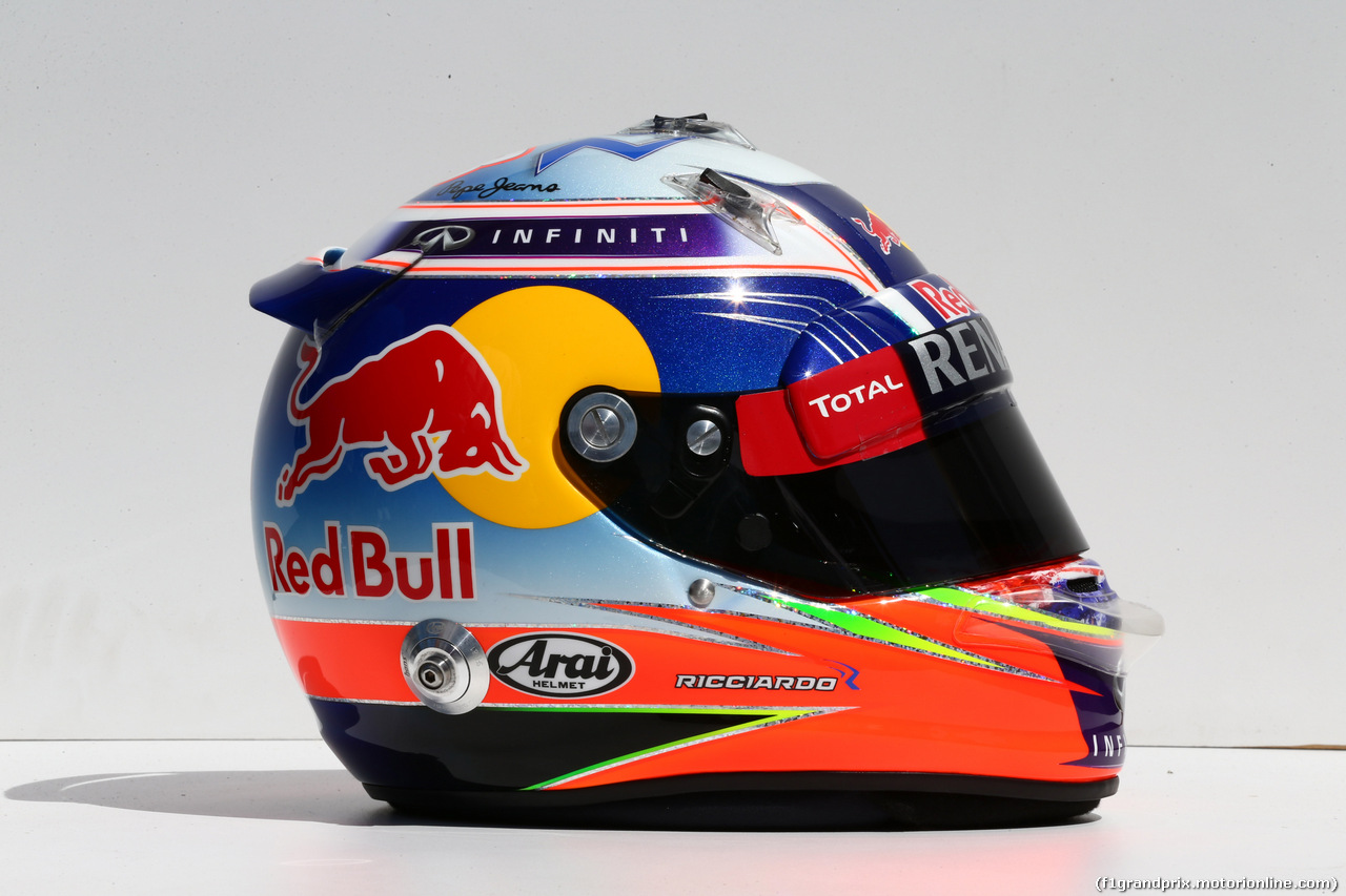 GP AUSTRALIA, 13.03.2014- The helmet of Daniel Ricciardo (AUS) Red Bull Racing RB10