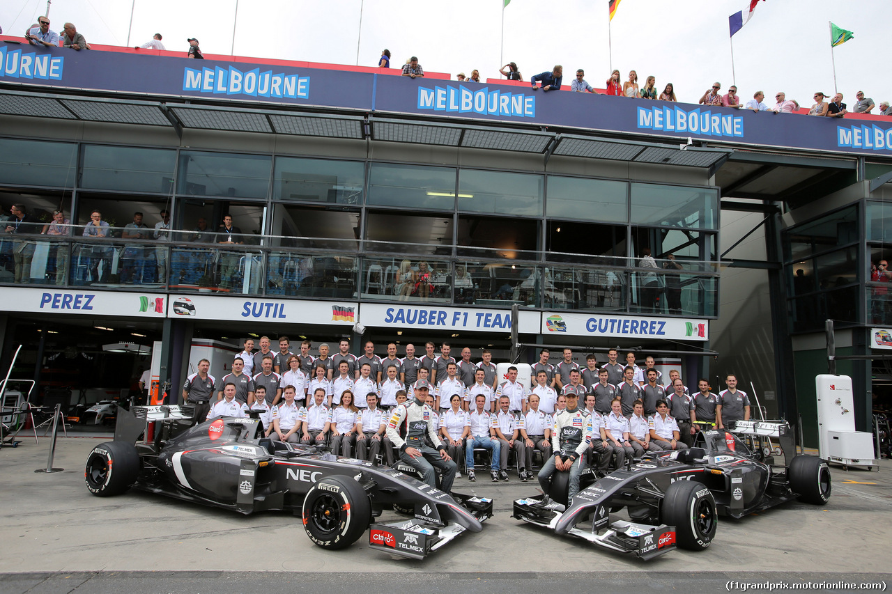 GP AUSTRALIA, 15.03.2014- Prove Libere 3, Team photo Sauber F1 Team