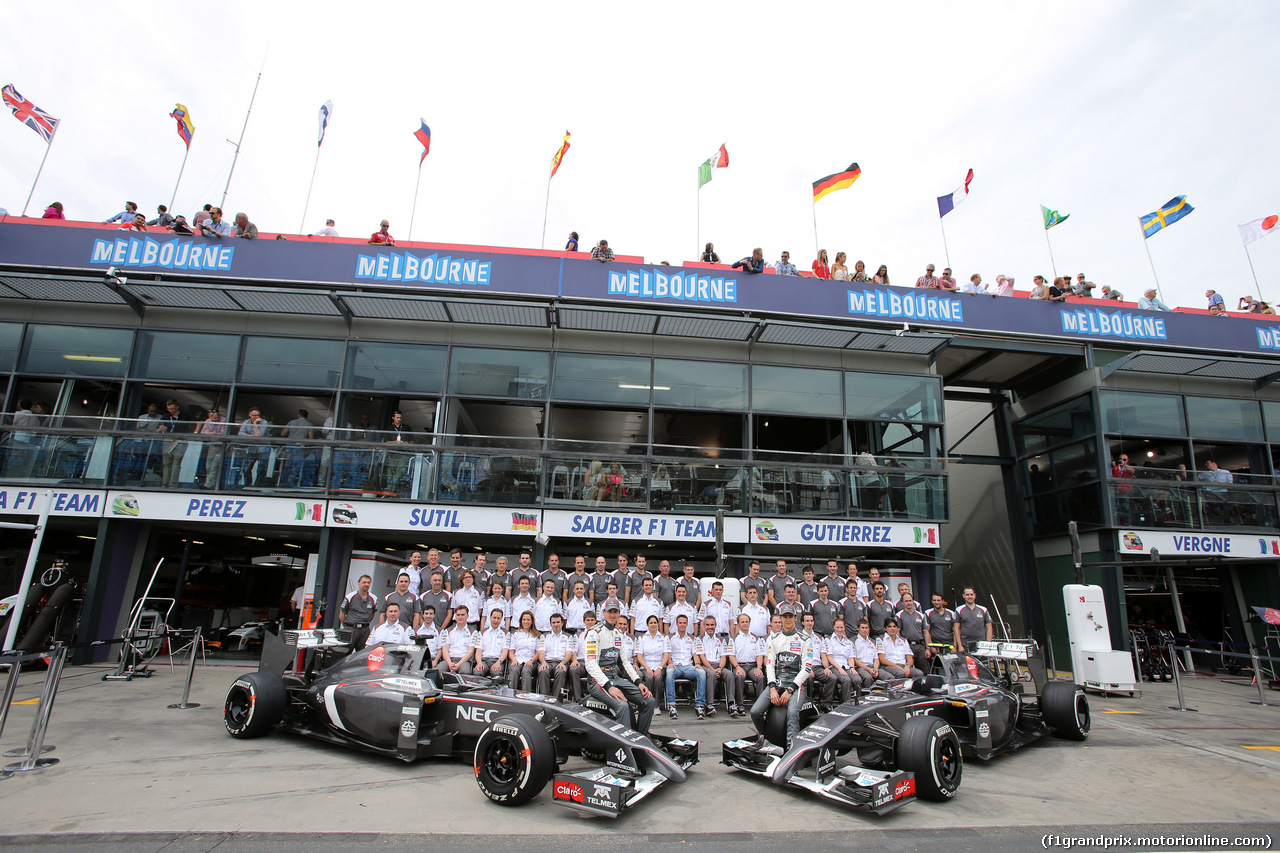 GP AUSTRALIA, 15.03.2014- Prove Libere 3, Team photo Sauber F1 Team