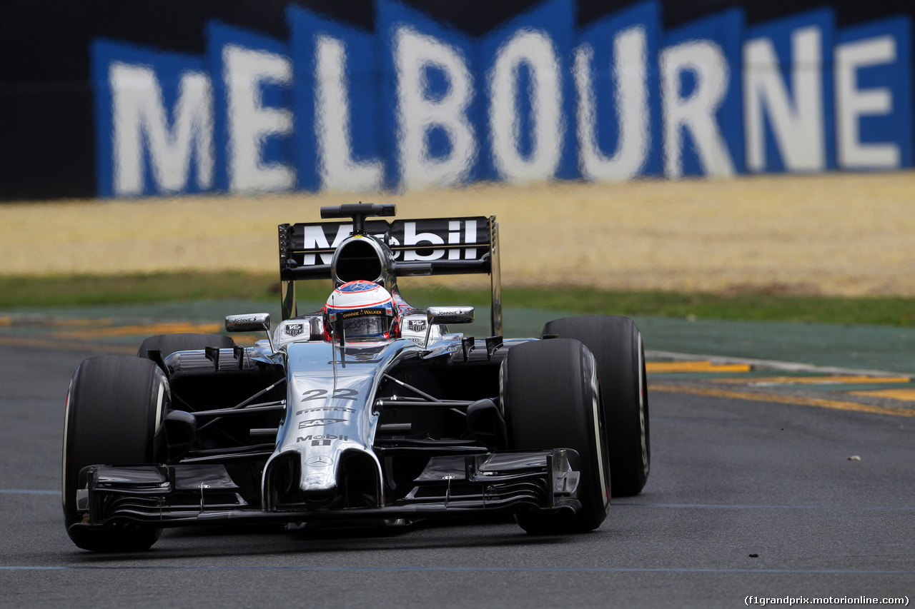 GP AUSTRALIA, 15.03.2014- Prove Libere 3, Jenson Button (GBR) McLaren Mercedes MP4-29