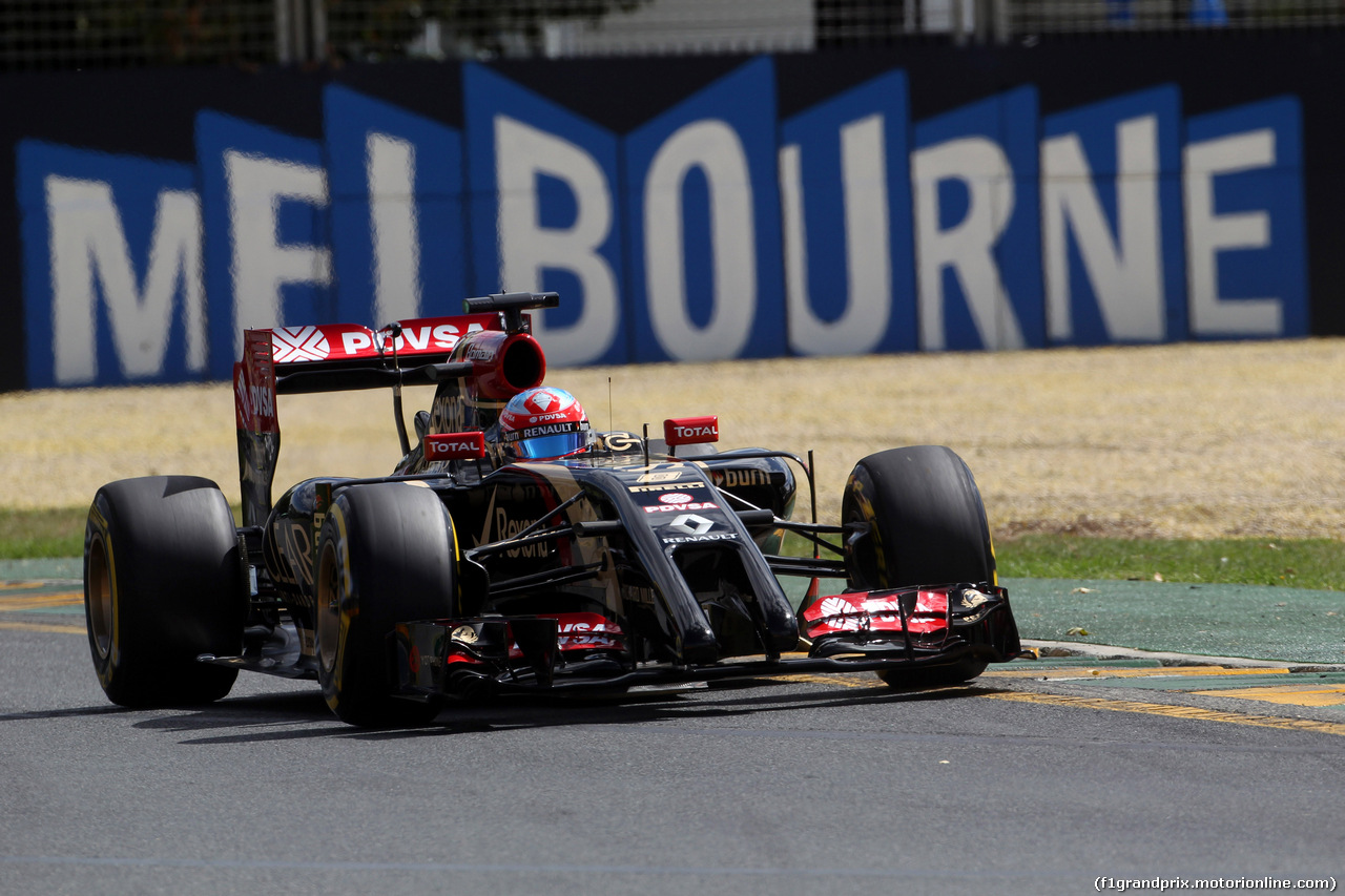 GP AUSTRALIA, 15.03.2014- Prove Libere 3, Romain Grosjean (FRA) Lotus F1 Team E22