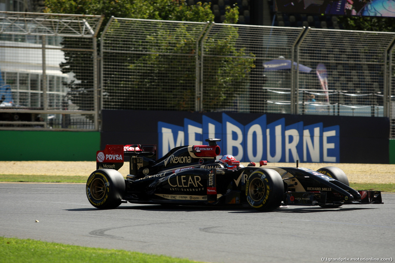 GP AUSTRALIA, 15.03.2014- Prove Libere 3, Romain Grosjean (FRA) Lotus F1 Team E22