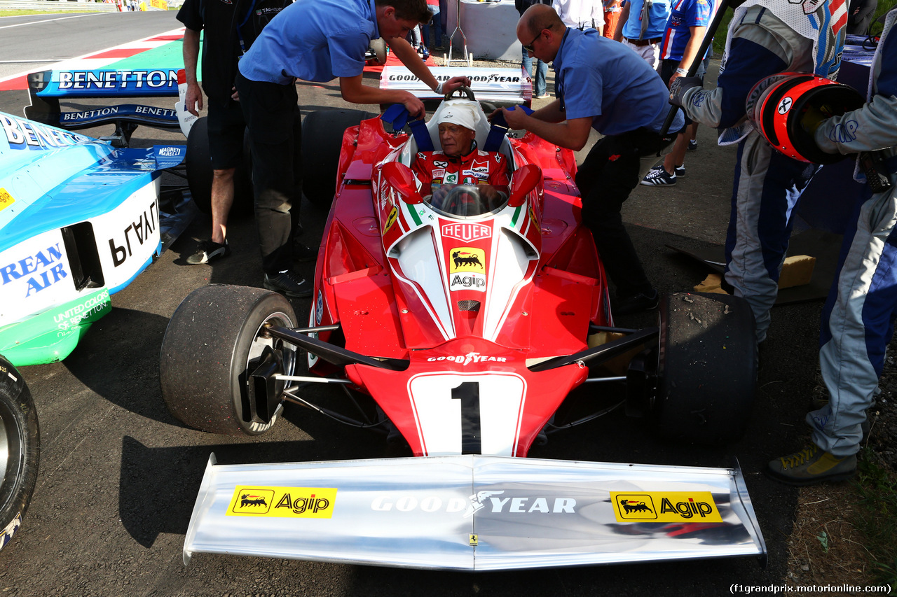 GP AUSTRIA, 21.06.2014- Niki Lauda (AUT) Mercedes Non-Executive Chairman is reunited with his Ferrari 312T2.