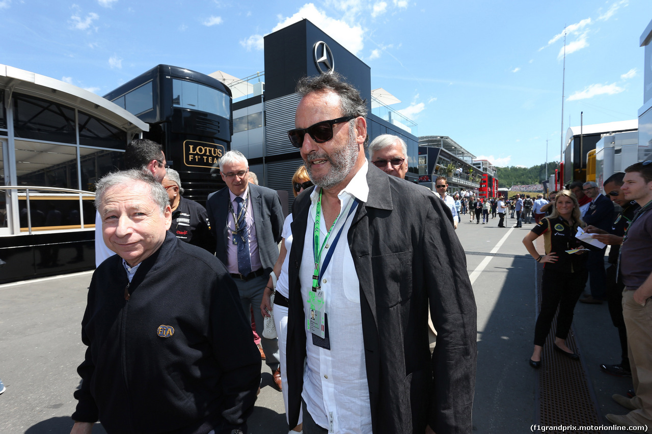 GP AUSTRIA, 22.06.2014- Jean Todt (FRA), President FIA e Jean Reno (FRA), Actor