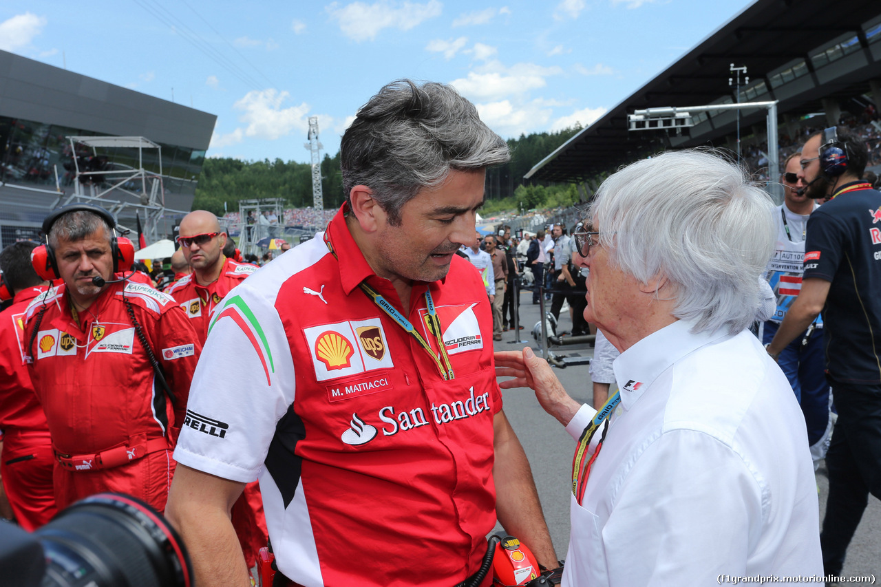 GP AUSTRIA, 22.06.2014- Gara, Marco Mattiacci (ITA) Team Principal, Ferrari e Bernie Ecclestone (GBR), President e CEO of FOM