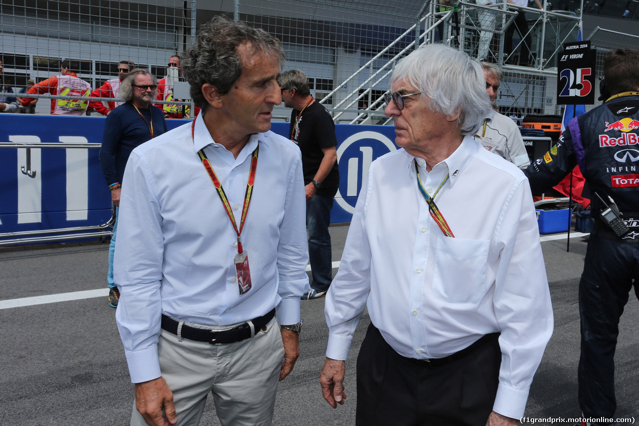 GP AUSTRIA, 22.06.2014- Gara, Alain Prost e Bernie Ecclestone (GBR), President e CEO of FOM