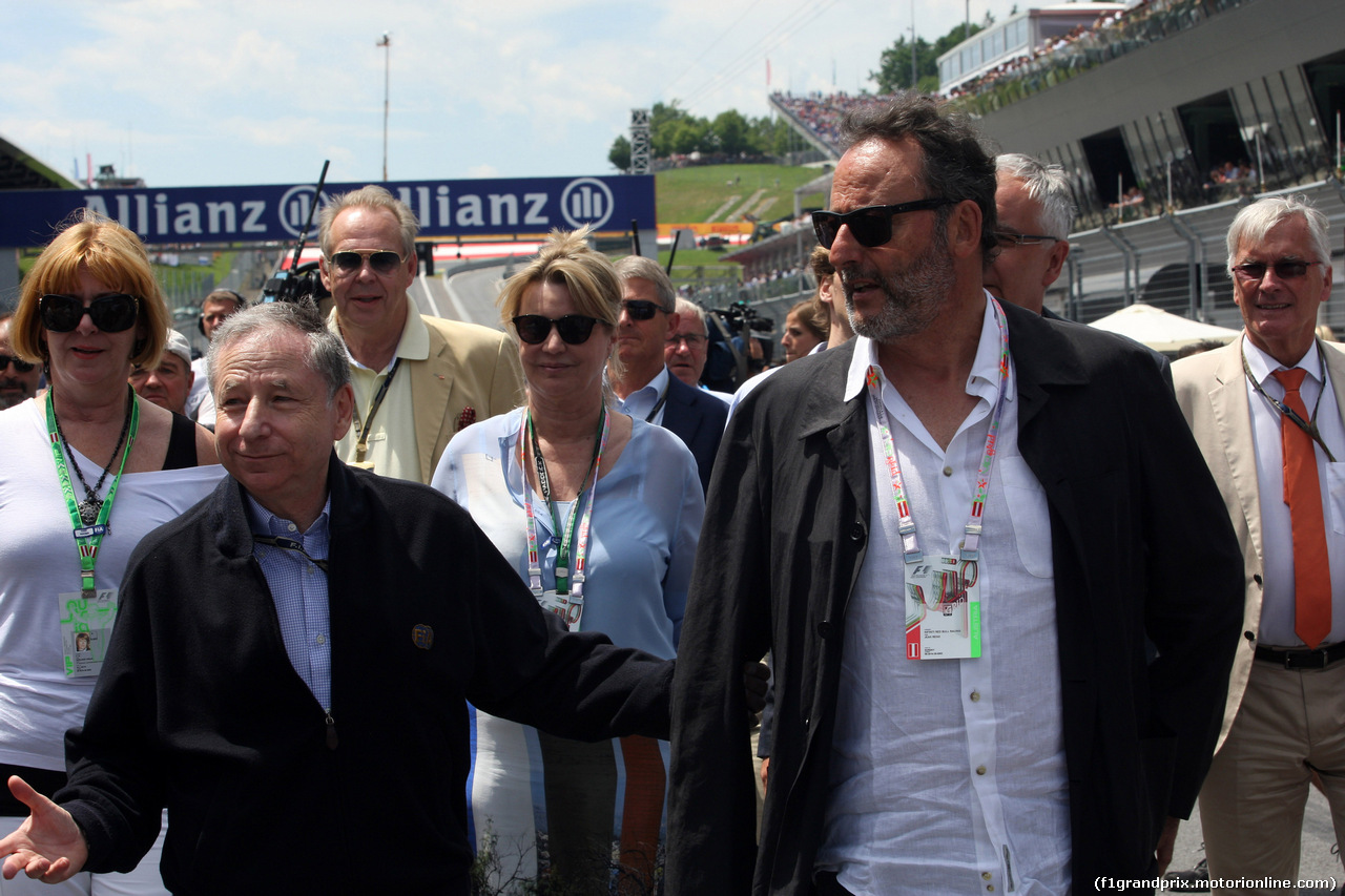 GP AUSTRIA, 22.06.2014- Gara, Jean Todt (FRA), President FIA e Jean Reno (FRA), Actor