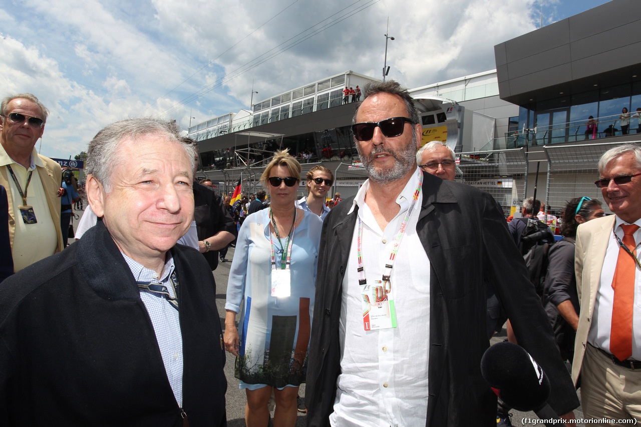 GP AUSTRIA, 22.06.2014- Gara, Jean Todt (FRA), President FIA e Jean Reno (FRA), Actor