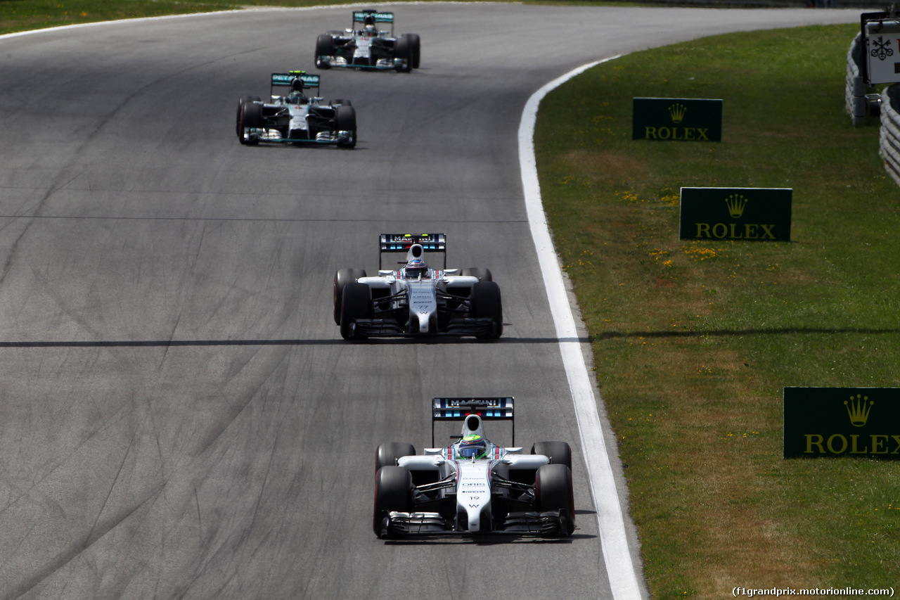 GP AUSTRIA, 22.06.2014- Gara, Felipe Massa (BRA) Williams F1 Team FW36