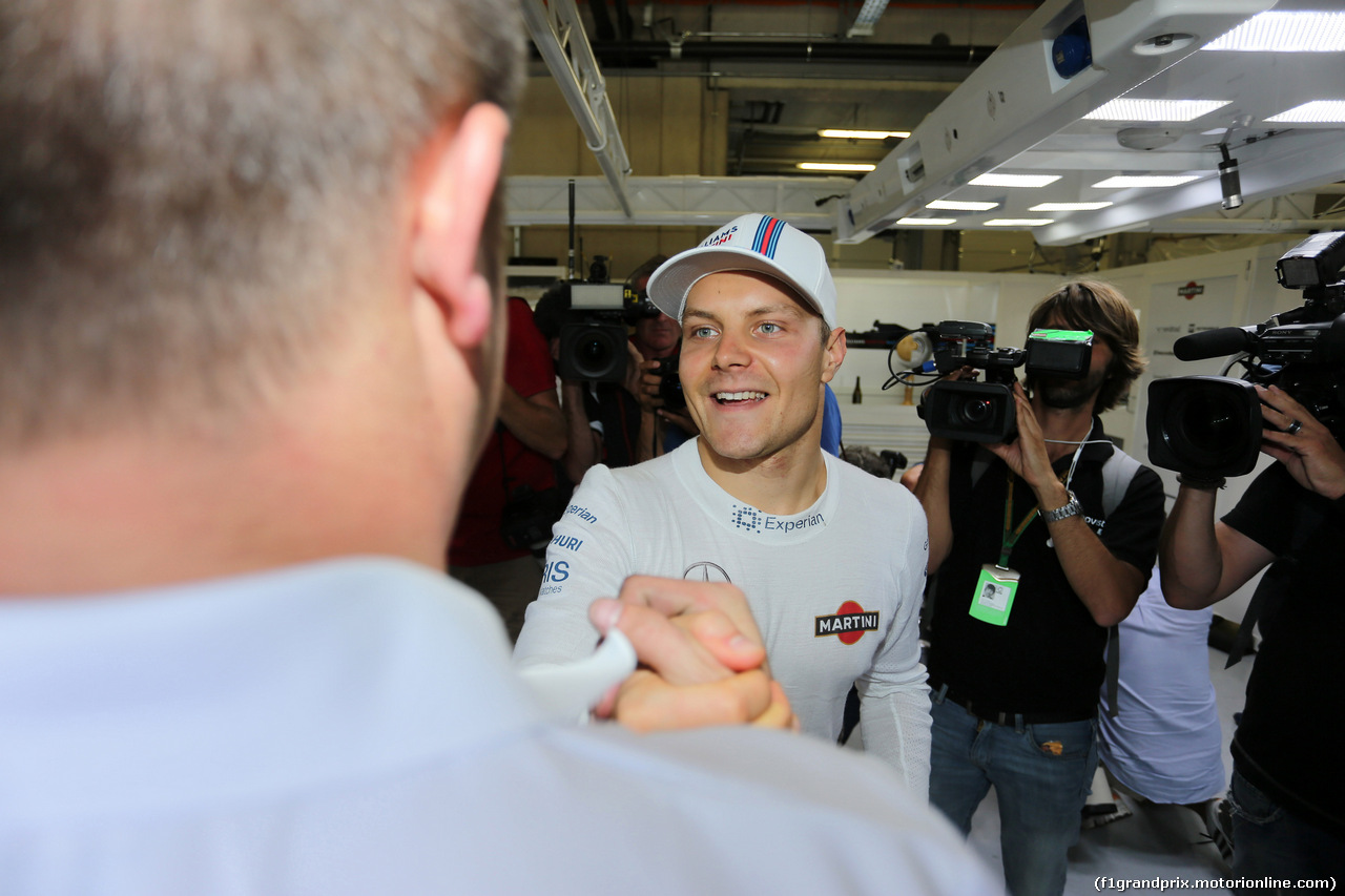 GP AUSTRIA, 22.06.2014- Gara, Festeggiamenti, terzo Valtteri Bottas (FIN) Williams F1 Team FW36