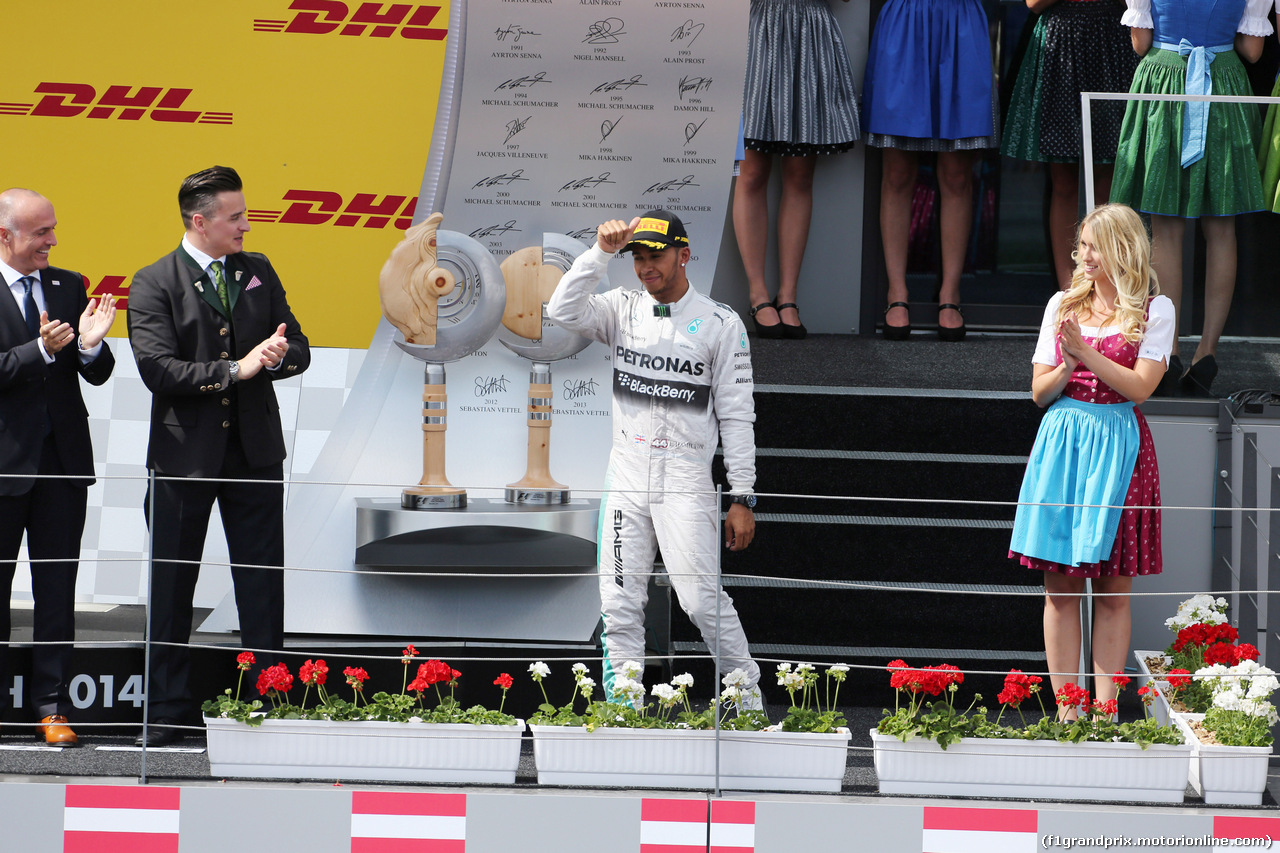 GP AUSTRIA, 22.06.2014- Gara, secondo Lewis Hamilton (GBR) Mercedes AMG F1 W05