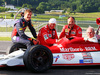 GP AUSTRIA, 21.06.2014- Dr Helmut Marko (AUT) Red Bull Motorsport Consultant, sitting in his old BRM P160, with (L to R): Sebastian Vettel (GER) Red Bull Racing; Niki Lauda (AUT) Mercedes Non-Executive Chairman; e Gerhard Berger (AUT).