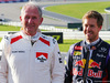 GP AUSTRIA, 21.06.2014- (L to R): Dr Helmut Marko (AUT) Red Bull Motorsport Consultant with Sebastian Vettel (GER) Red Bull Racing.