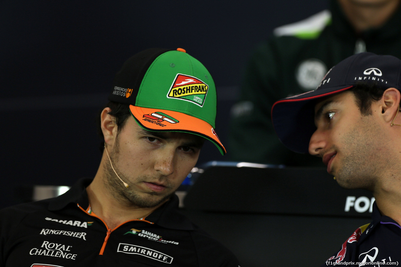GP AUSTRIA, 19.06.2014- Conferenza Stampa, Sergio Perez (MEX) Sahara Force India F1 VJM07 e Daniel Ricciardo (AUS) Red Bull Racing RB10