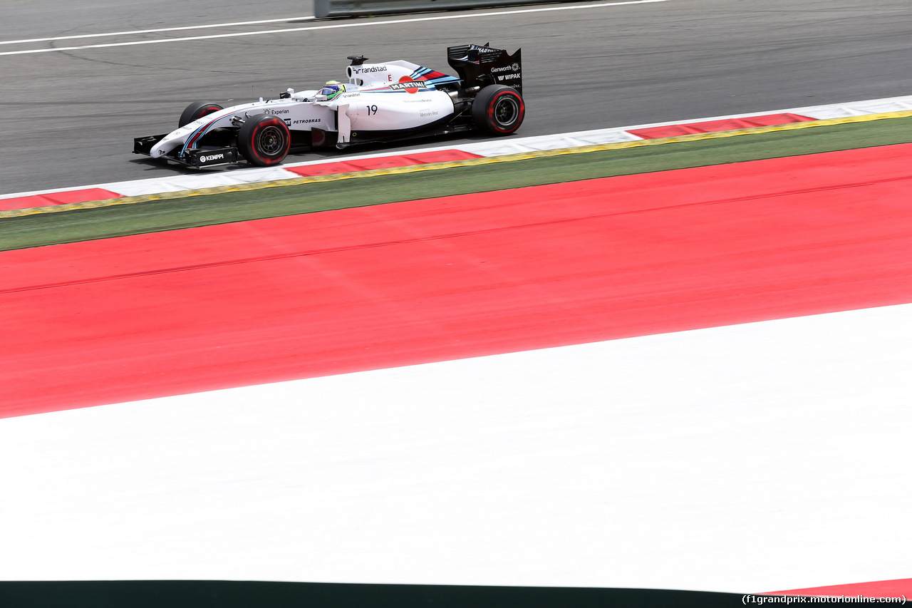 GP AUSTRIA, 21.06.2014- Prove Libere 3, Felipe Massa (BRA) Williams F1 Team FW36