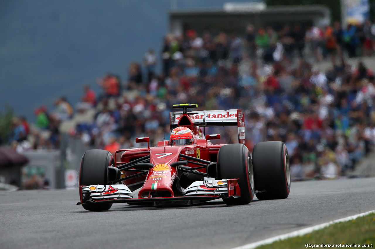 GP AUSTRIA, 21.06.2014- Prove Libere 3, Kimi Raikkonen (FIN) Ferrari F14-T