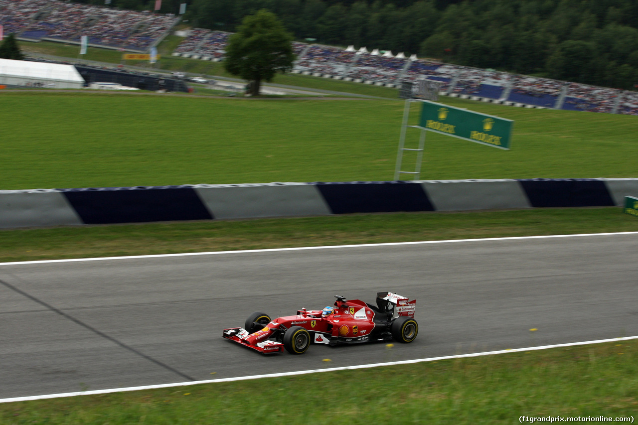 GP AUSTRIA, 21.06.2014- Prove Libere 3, Fernando Alonso (ESP) Ferrari F14-T