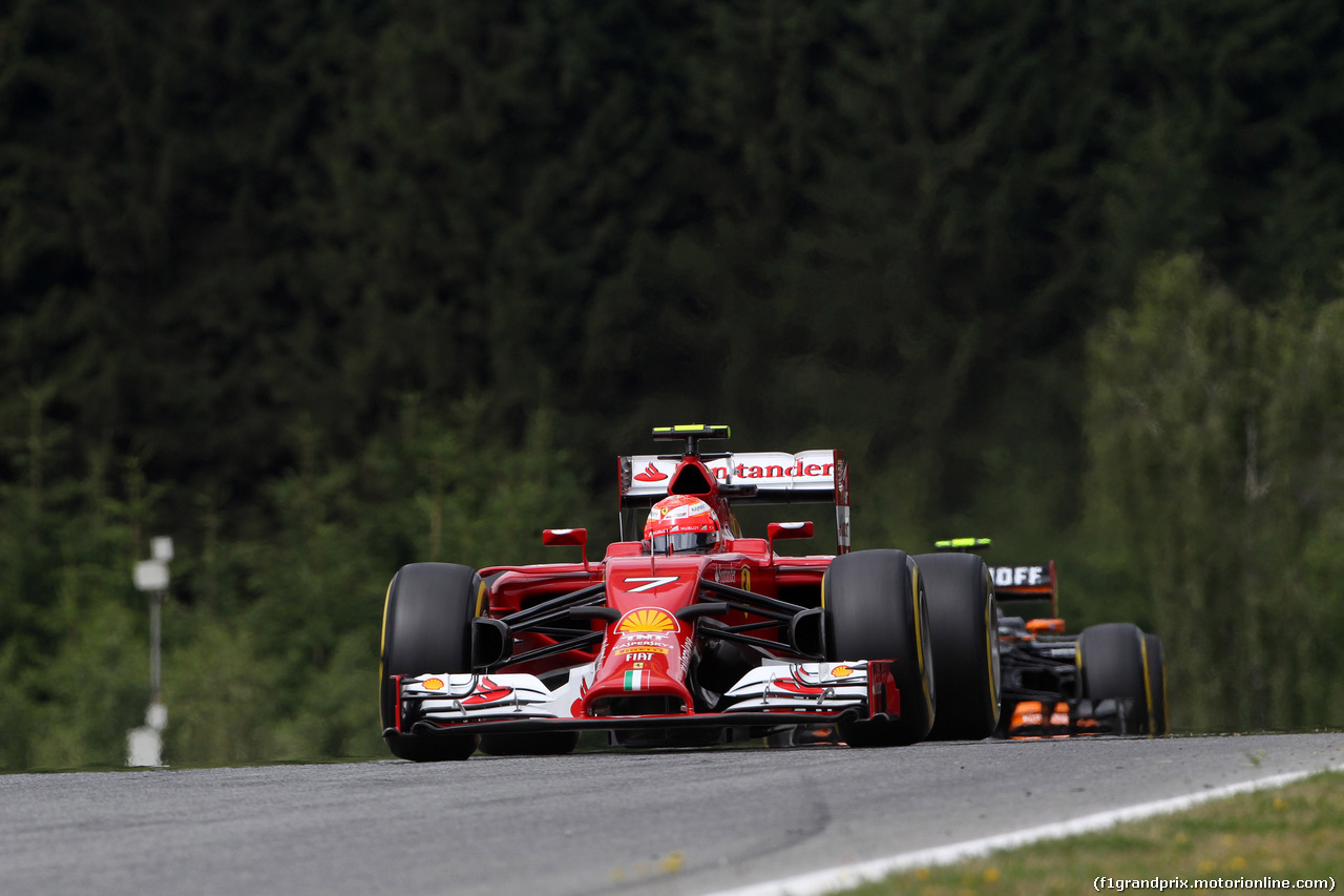 GP AUSTRIA, 21.06.2014- Prove Libere 3,Kimi Raikkonen (FIN) Ferrari F14-T