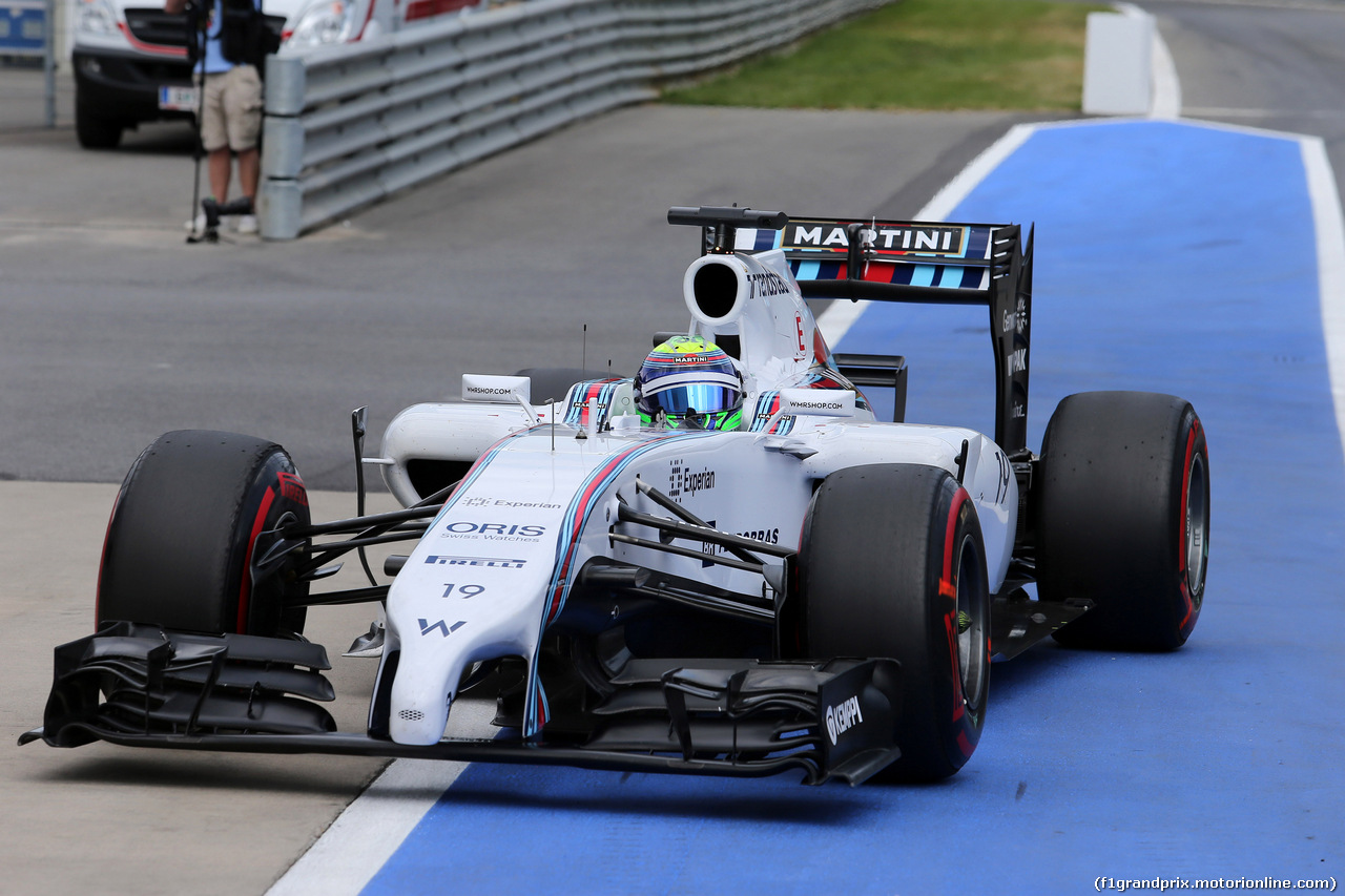 GP AUSTRIA, 21.06.2014- Qualifiche, Felipe Massa (BRA) Williams F1 Team FW36 pole position