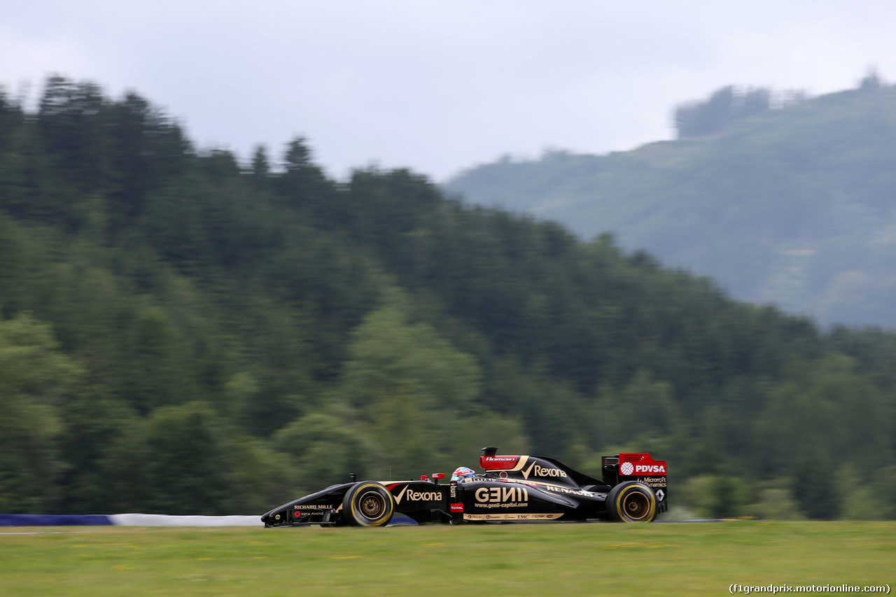 GP AUSTRIA, 20.06.2014- Prove Libere 1, Romain Grosjean (FRA) Lotus F1 Team E22