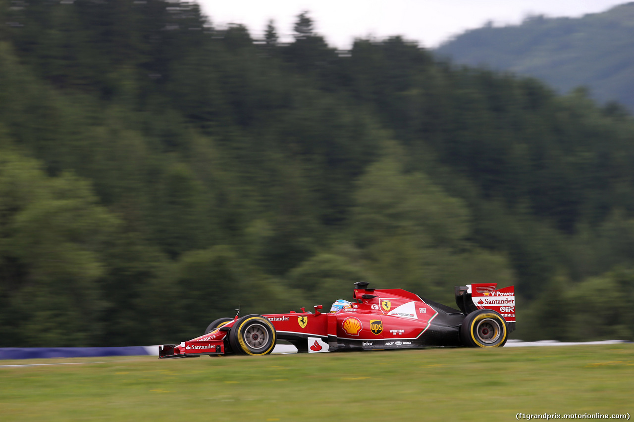 GP AUSTRIA, 20.06.2014- Prove Libere 1, Fernando Alonso (ESP) Ferrari F14-T