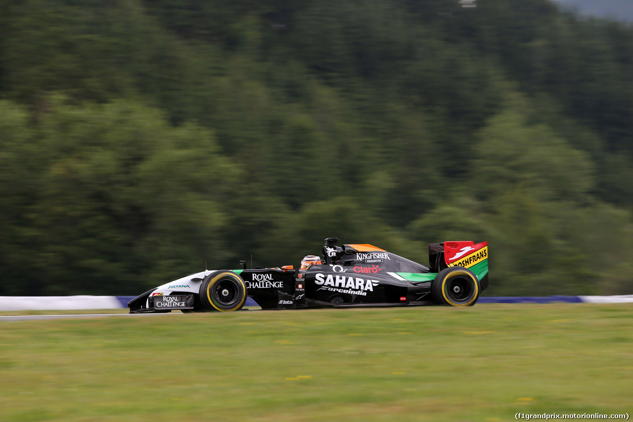 GP AUSTRIA, 20.06.2014- Prove Libere 1, Nico Hulkenberg (GER) Sahara Force India F1 VJM07