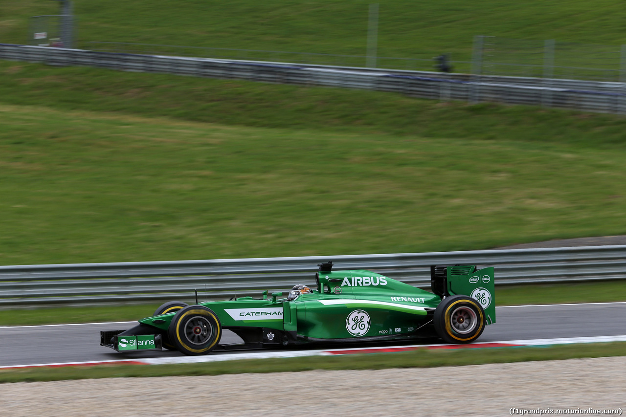 GP AUSTRIA, 20.06.2014- Prove Libere 1, Kamui Kobayashi (JAP) Caterham F1 Team CT-04