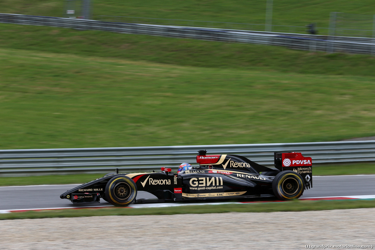 GP AUSTRIA, 20.06.2014- Prove Libere 1, Romain Grosjean (FRA) Lotus F1 Team E22