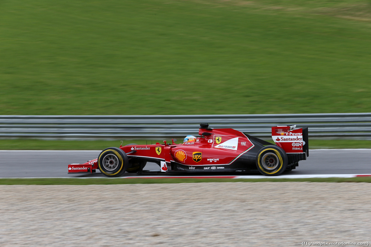 GP AUSTRIA, 20.06.2014- Prove Libere 1, Fernando Alonso (ESP) Ferrari F14-T