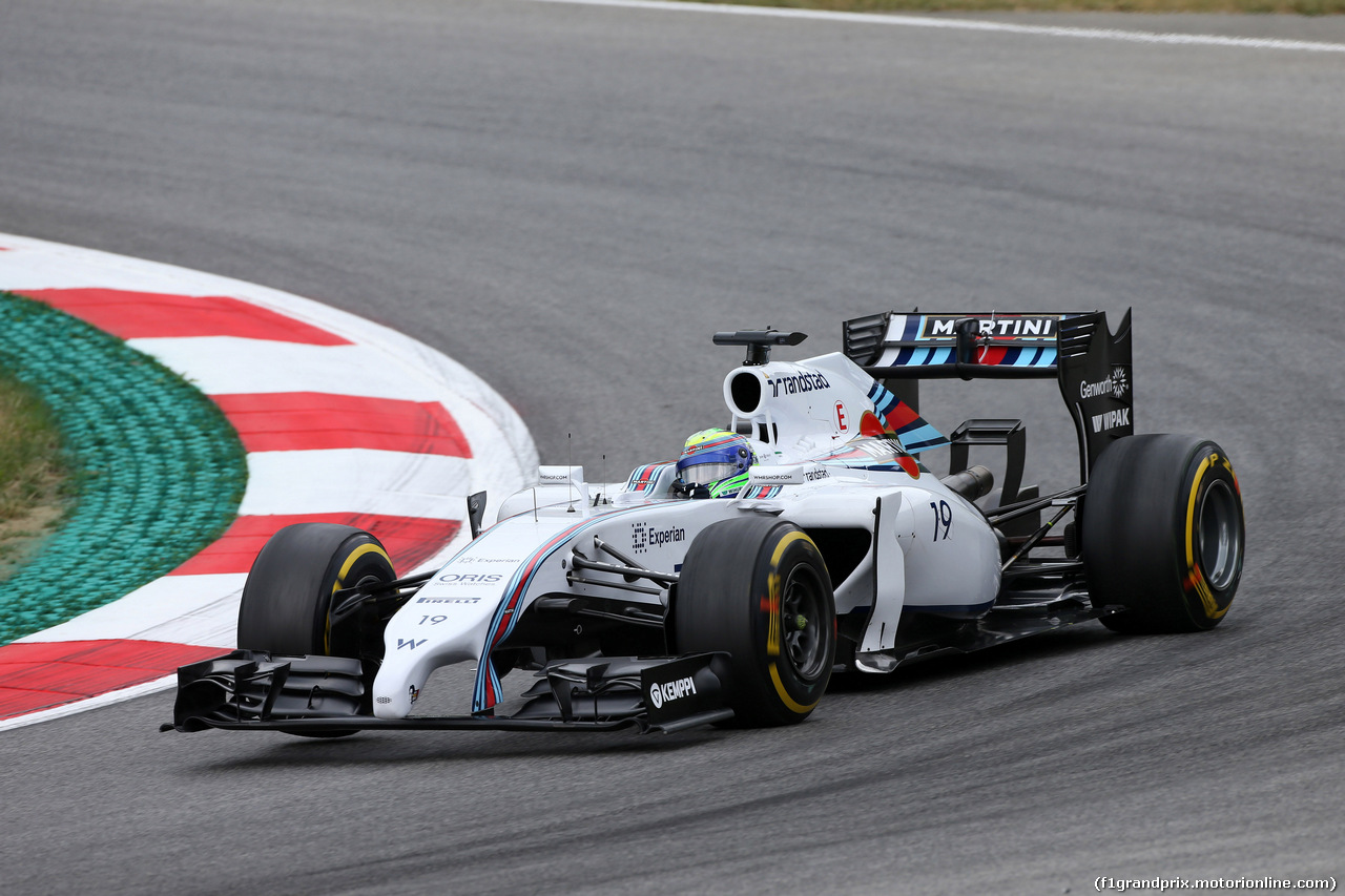 GP AUSTRIA, 20.06.2014- Prove Libere 1, Felipe Massa (BRA) Williams F1 Team FW36