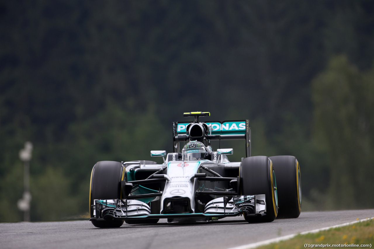 GP AUSTRIA, 20.06.2014- Prove Libere 1, Nico Rosberg (GER) Mercedes AMG F1 W05