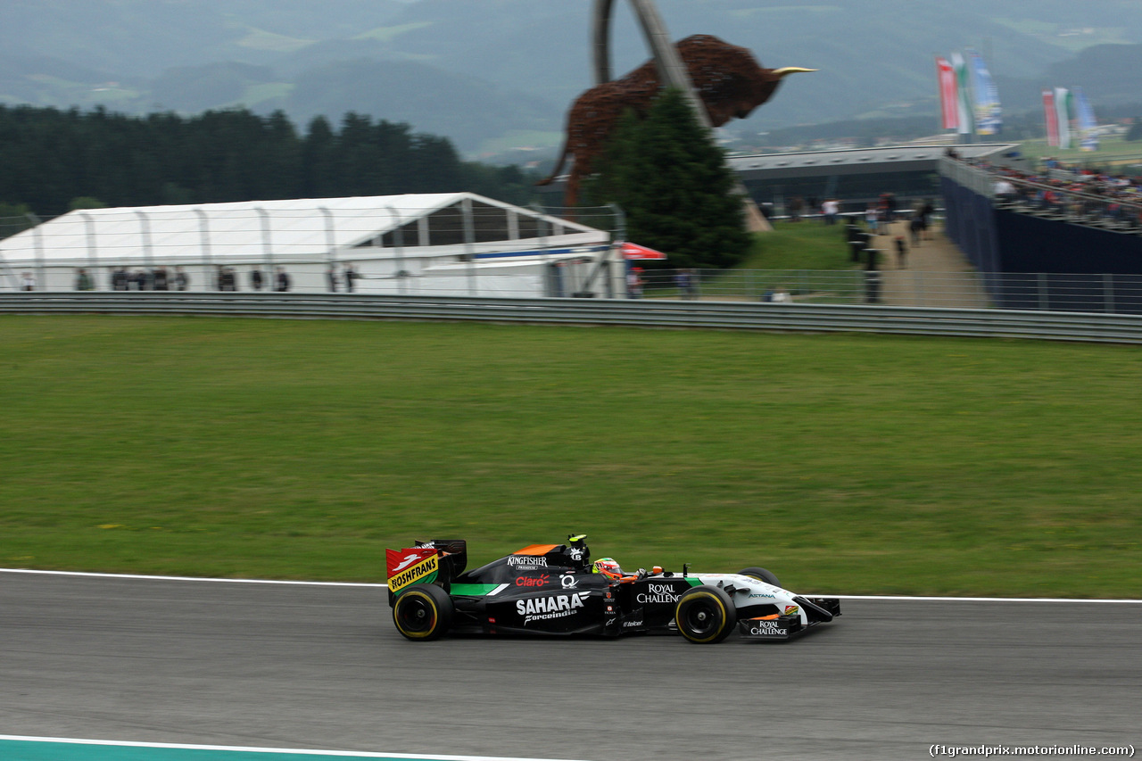 GP AUSTRIA, 20.06.2014- Prove Libere 1, Sergio Perez (MEX) Sahara Force India F1 VJM07