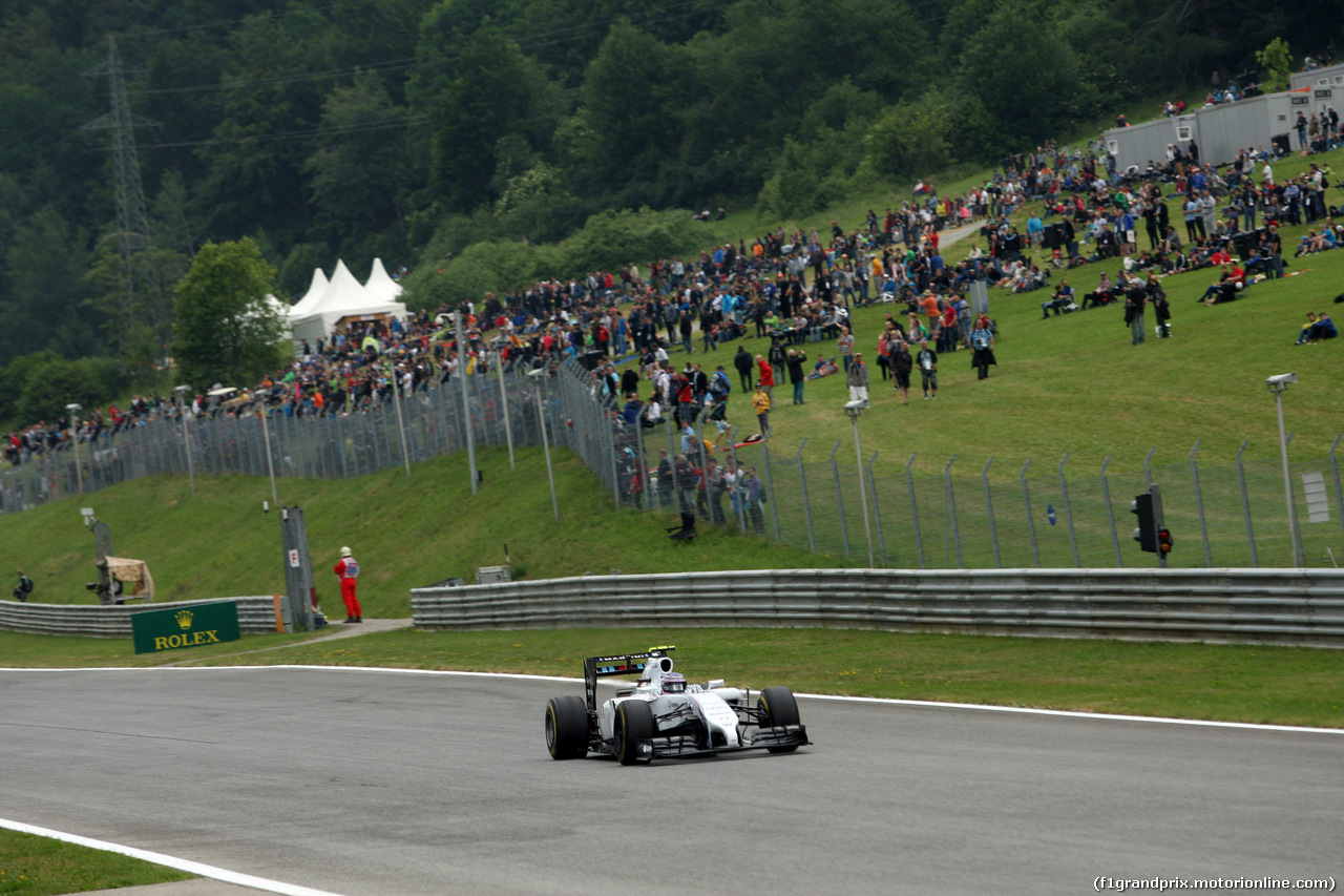 GP AUSTRIA, 20.06.2014- Prove Libere 1, Valtteri Bottas (FIN) Williams F1 Team FW36