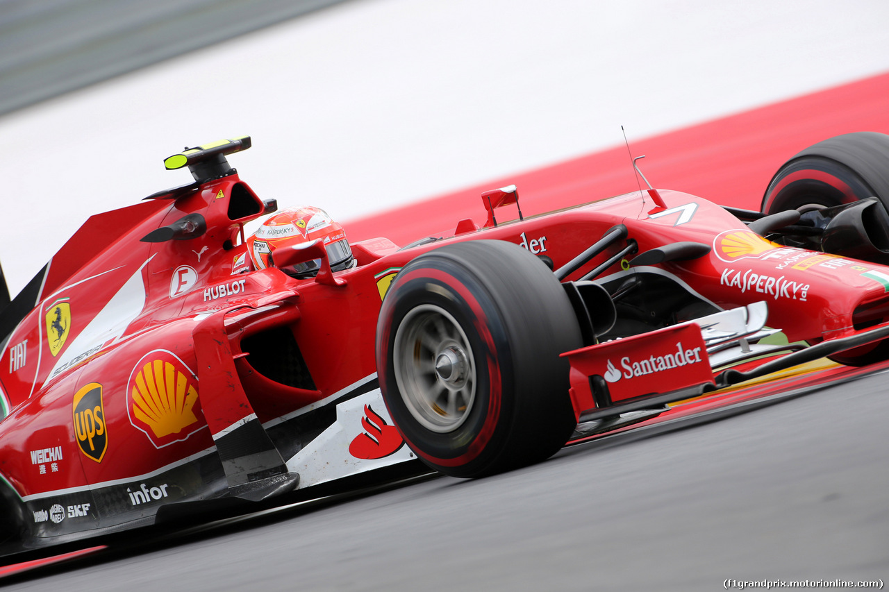 GP AUSTRIA, 20.06.2014- Prove Libere 2, Kimi Raikkonen (FIN) Ferrari F14-T