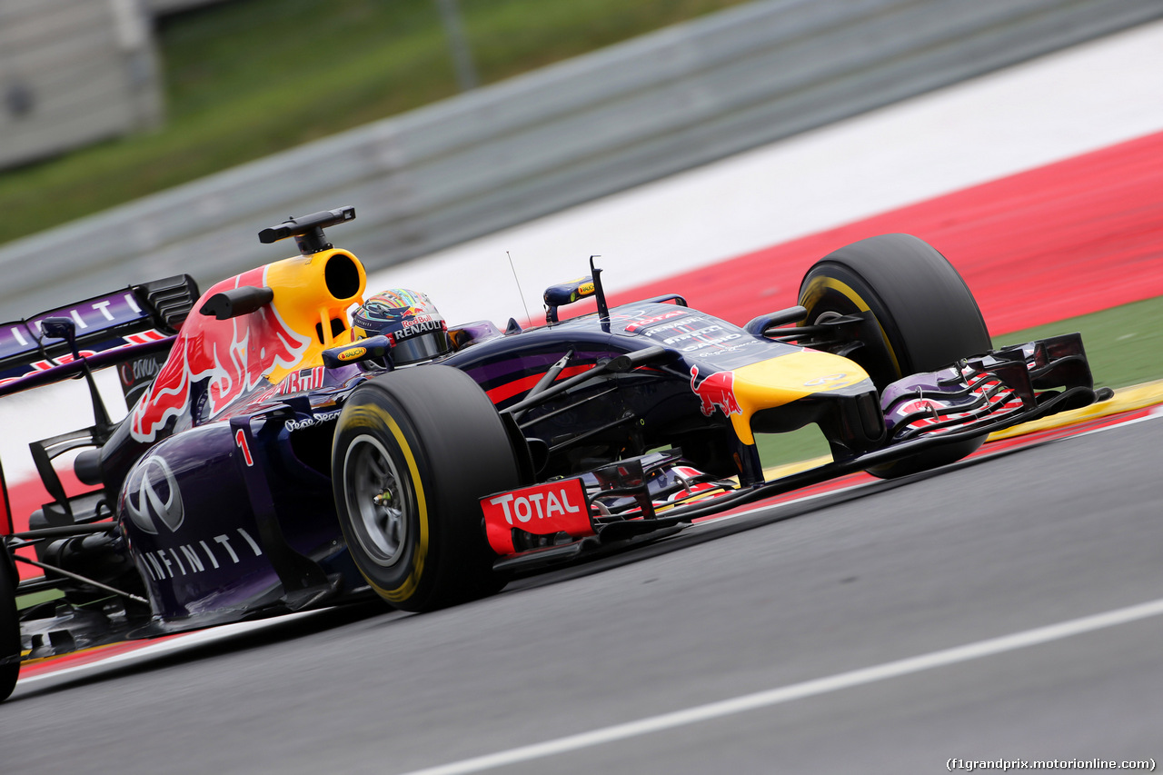 GP AUSTRIA, 20.06.2014- Prove Libere 2, Sebastian Vettel (GER) Red Bull Racing RB10