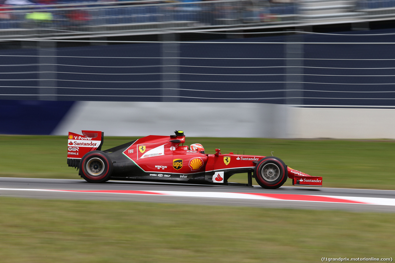 GP AUSTRIA, 20.06.2014- Prove Libere 2, Kimi Raikkonen (FIN) Ferrari F14-T