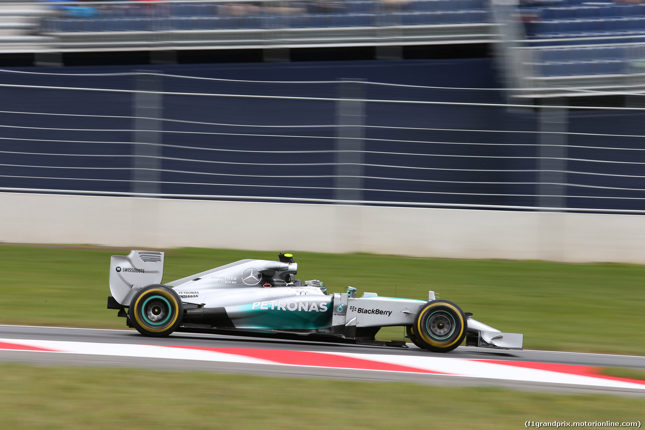 GP AUSTRIA, 20.06.2014- Prove Libere 2, Nico Rosberg (GER) Mercedes AMG F1 W05