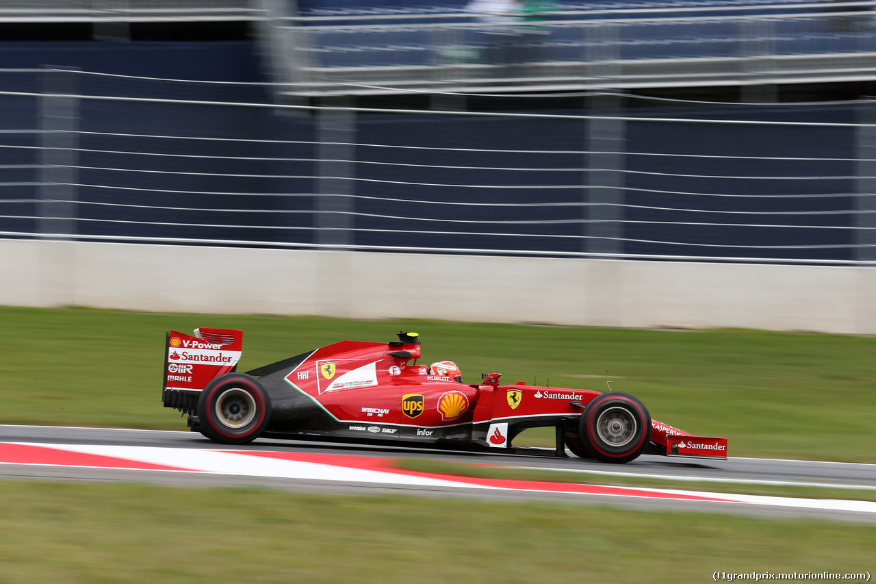 GP AUSTRIA, 20.06.2014- Prove Libere 2,Kimi Raikkonen (FIN) Ferrari F14-T