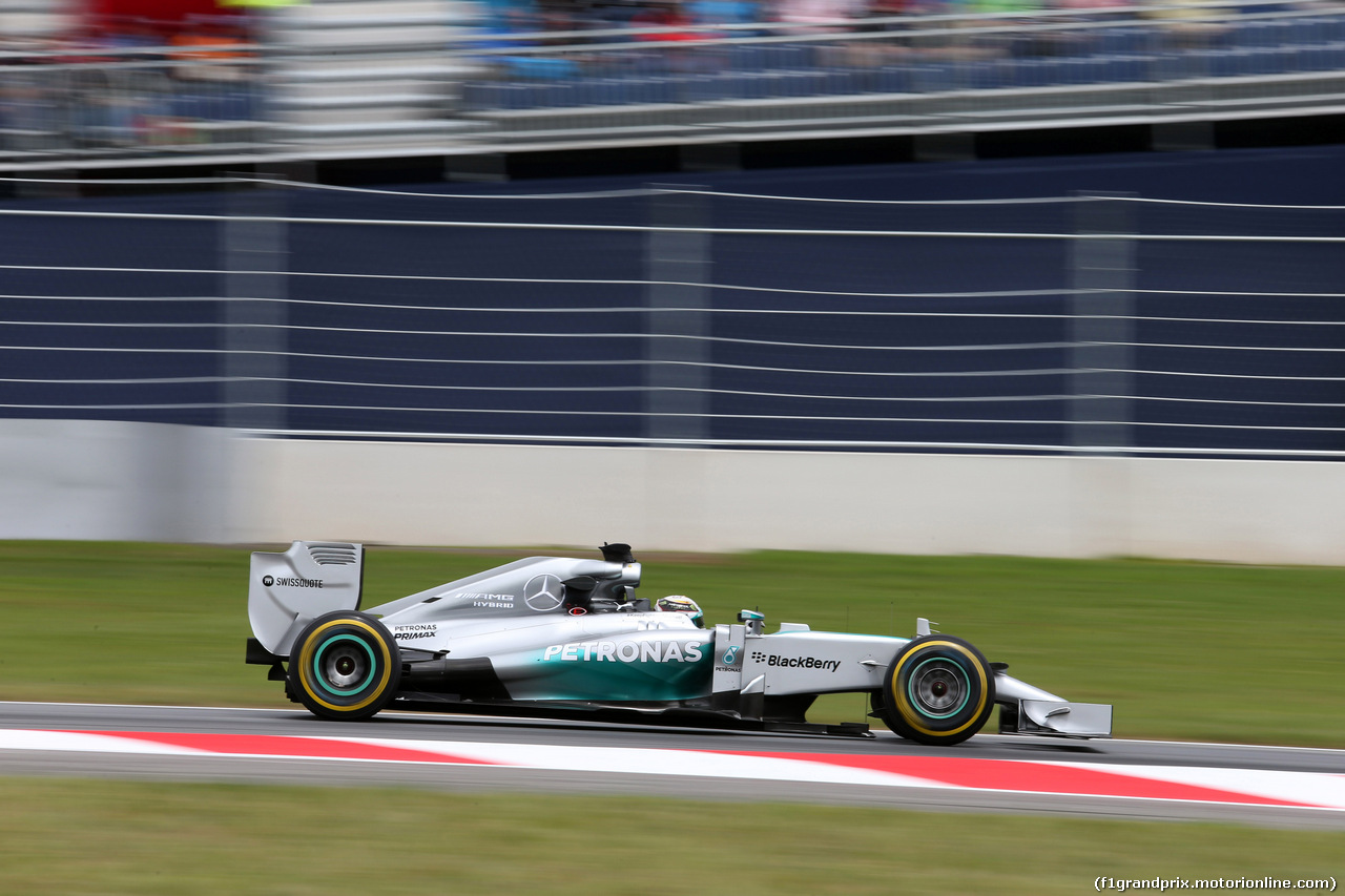 GP AUSTRIA, 20.06.2014- Prove Libere 2, Lewis Hamilton (GBR) Mercedes AMG F1 W05