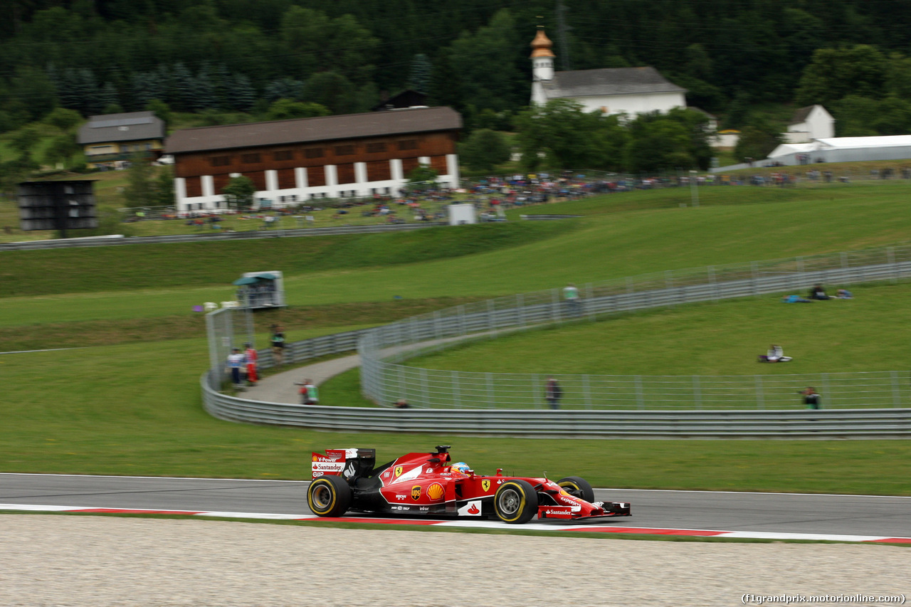 GP AUSTRIA, 20.06.2014- Prove Libere 2, Fernando Alonso (ESP) Ferrari F14-T